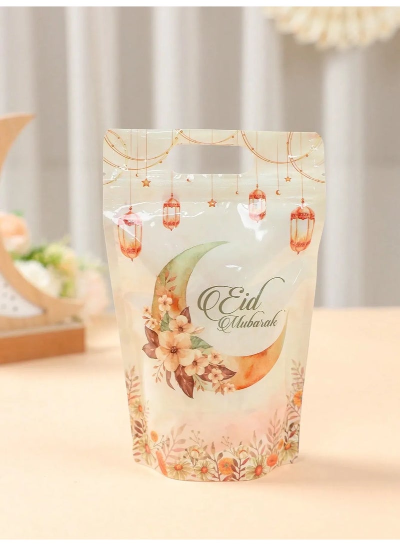 Elegant Eid Decoration Gift Bags & Party Favor Bags – Floral “Eid Mubarak” Design, Set of 10 Gift Bags for Eid Celebrations - Image 3